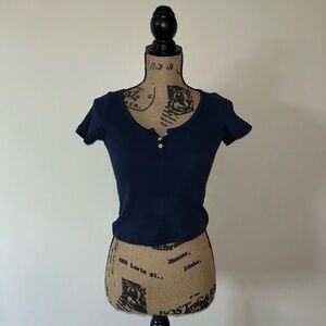 Women’s XS/S, Brandy Melville, Navy Blue Crop Top